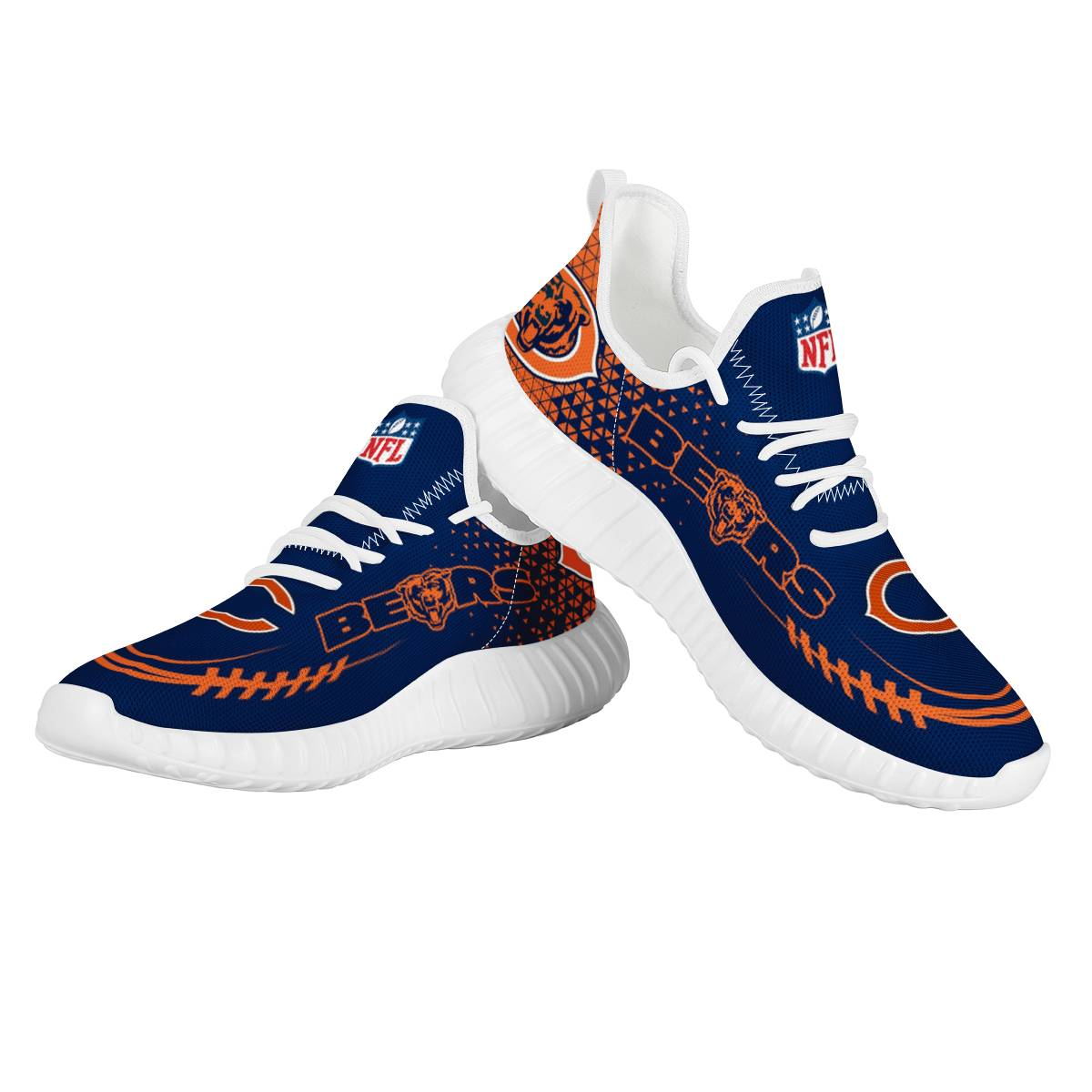 Women's Chicago Bears Mesh Knit Sneakers/Shoes 012